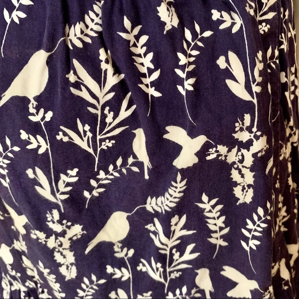 OSCAR DE LA RENTA Girls Cotton Poplin Bird Print Skirt Elastic Waist Ruffle Hem - Picture 4 of 16
